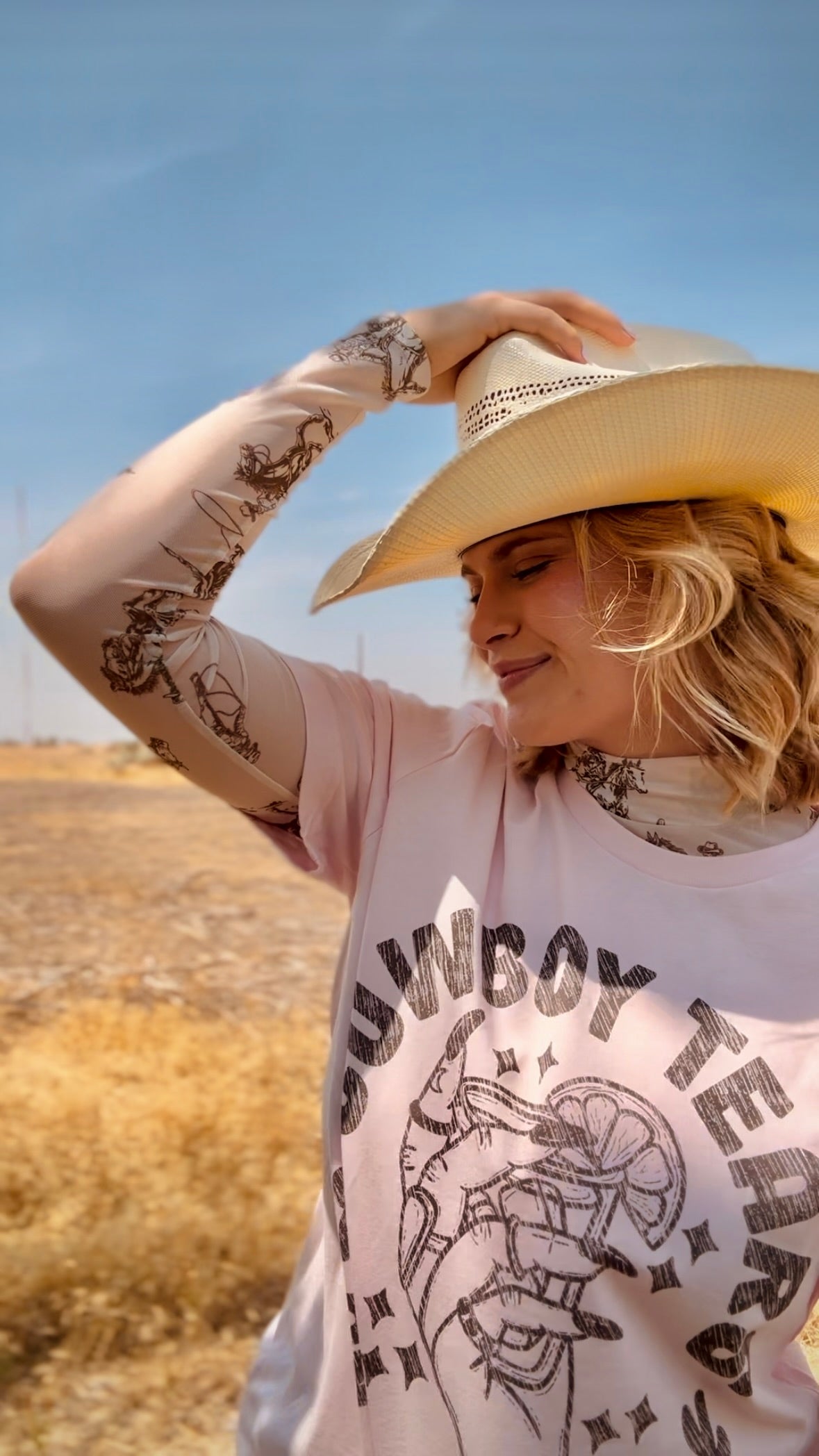 Pink Cowboy Tears Graphic Tee