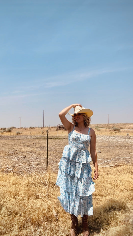 Blue Bell Ruffle Dress