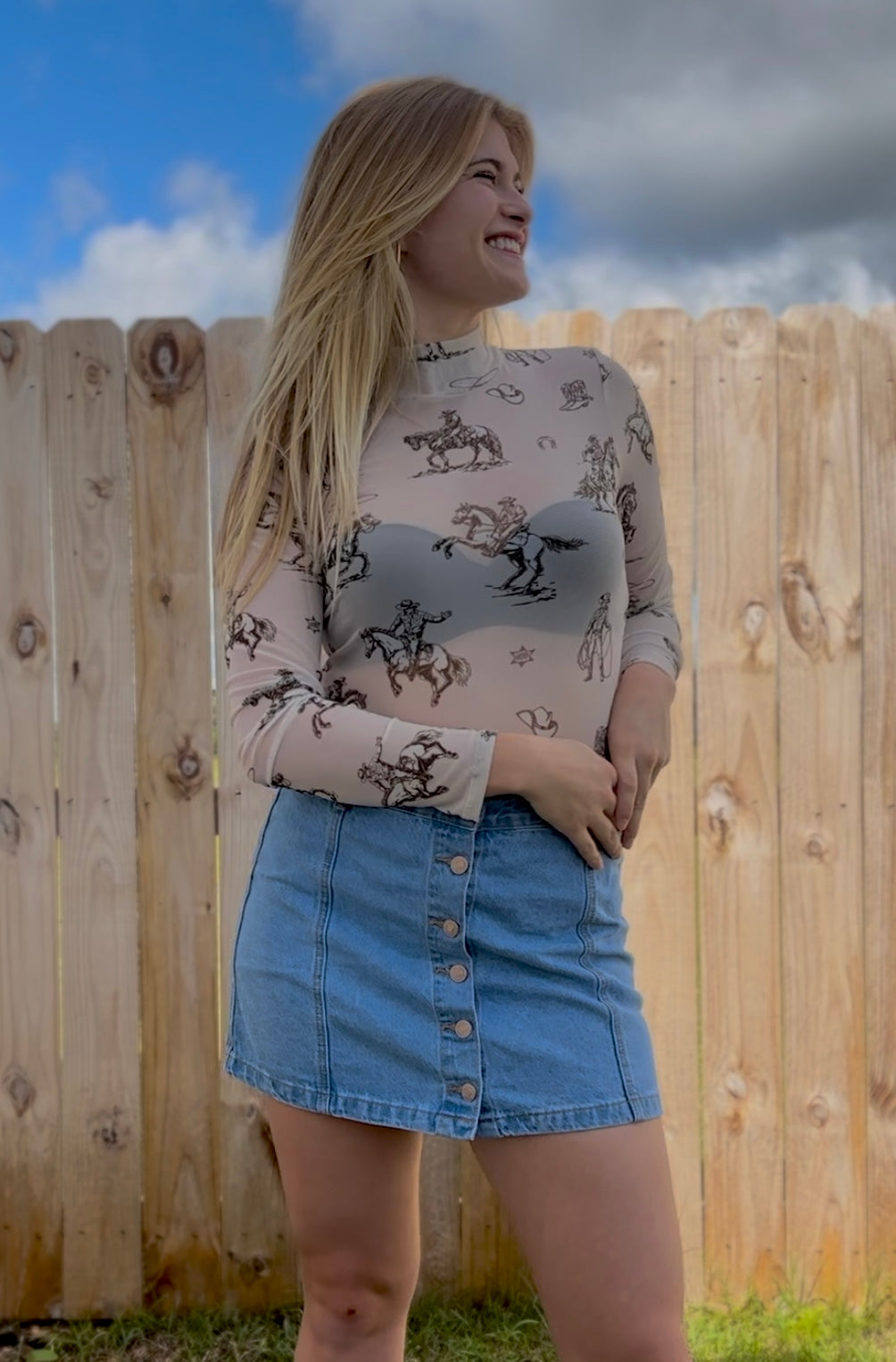 Take Me to The Rodeo Mesh Bodysuit