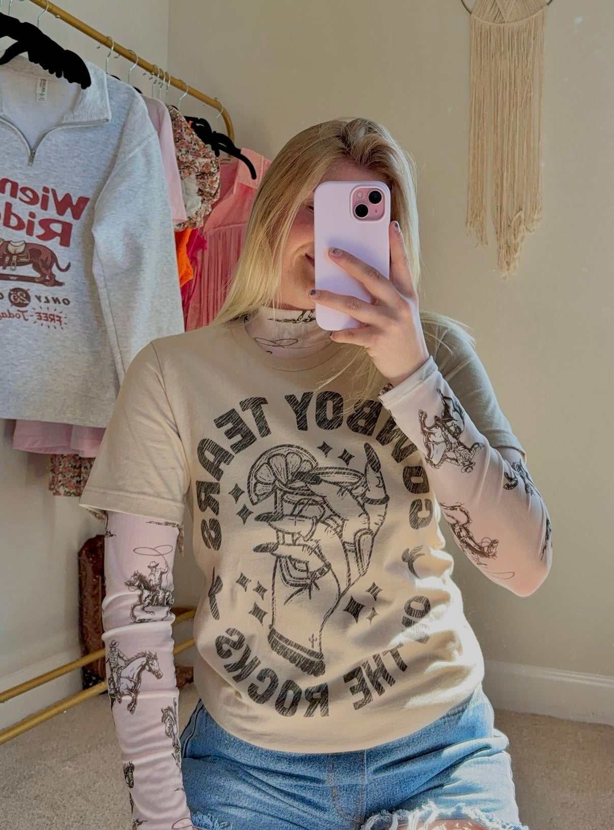 Tan Cowboy Tears Graphic Tee