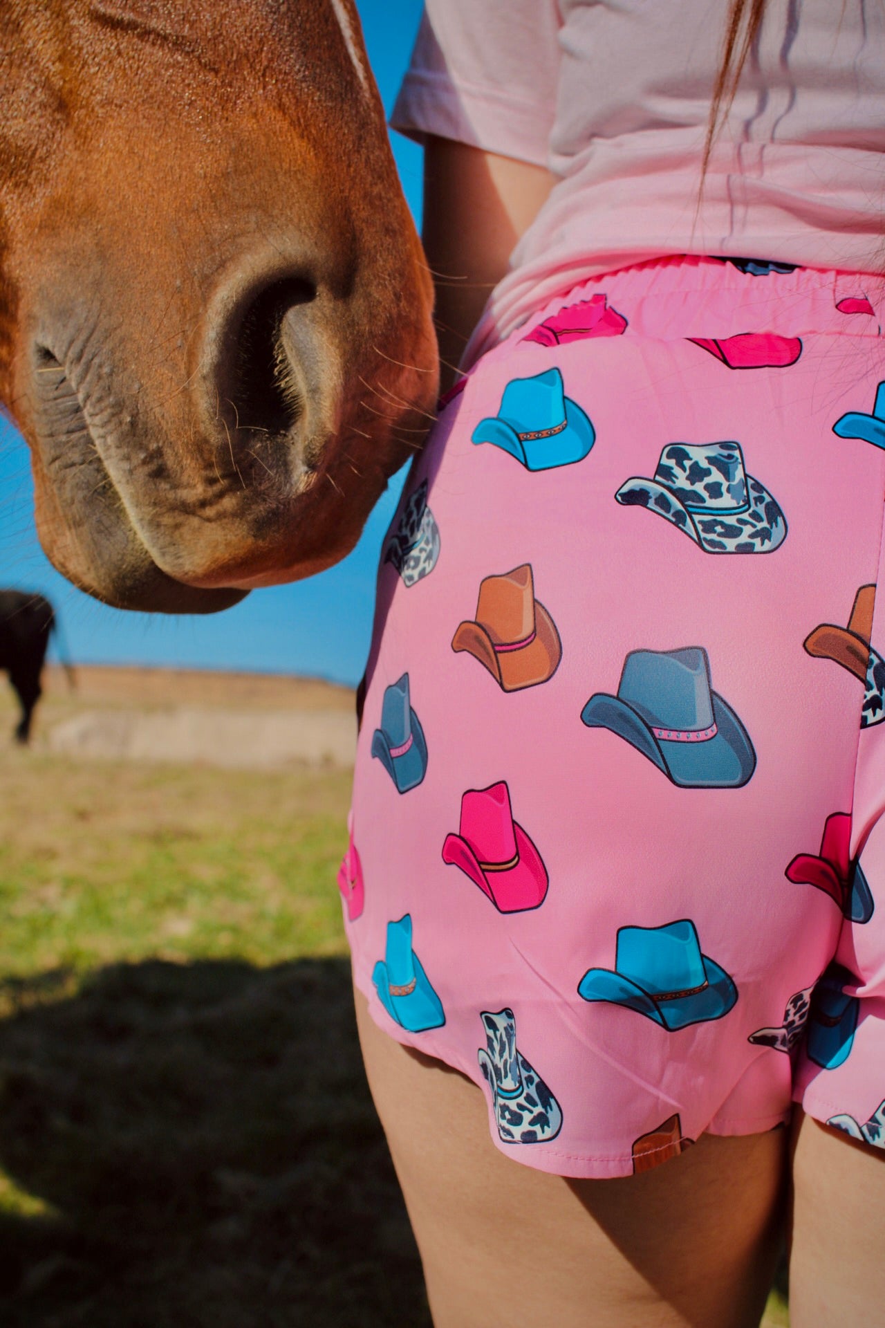 Pink Cowboy Hat Shorts
