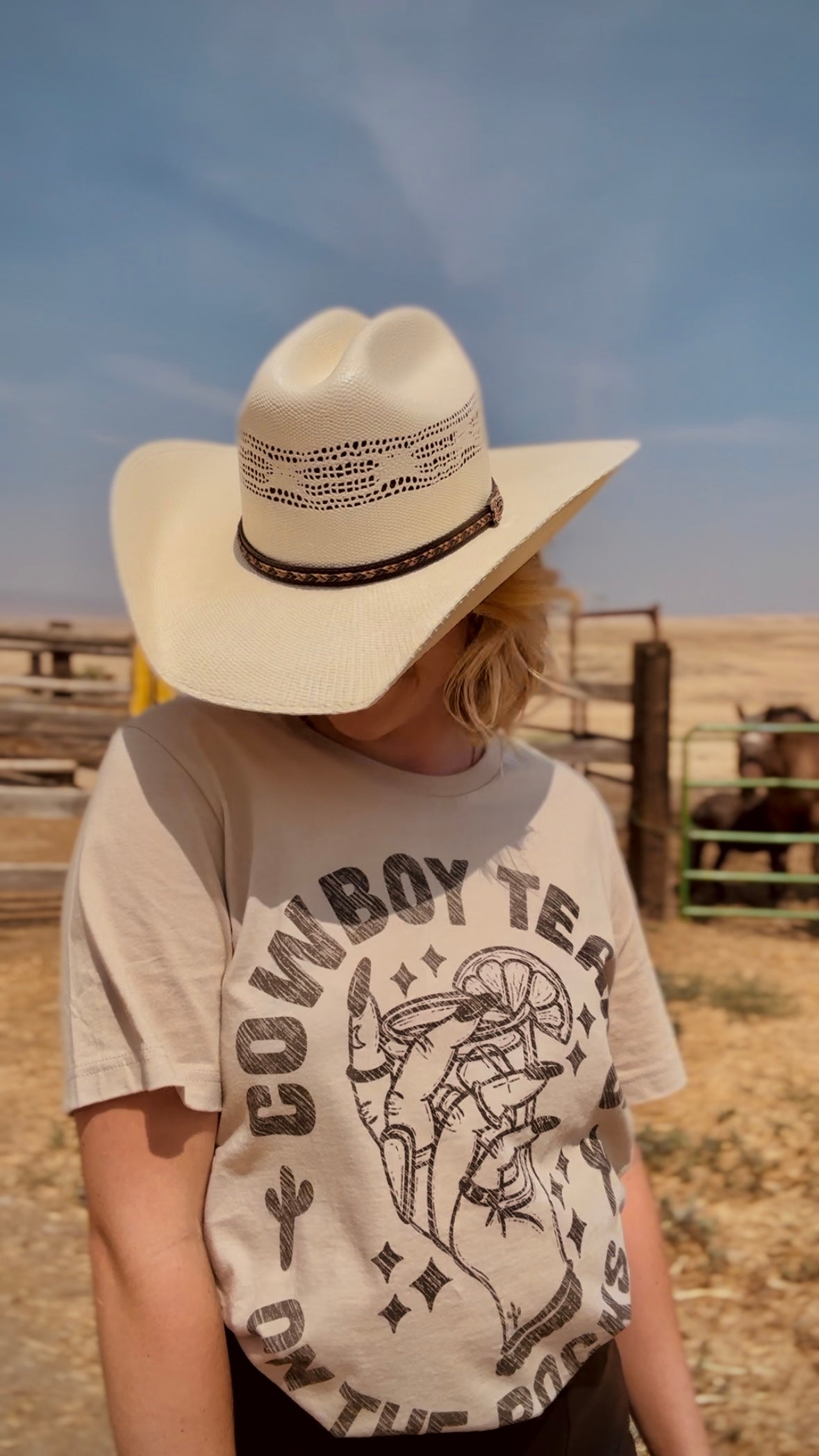 Tan Cowboy Tears Graphic Tee