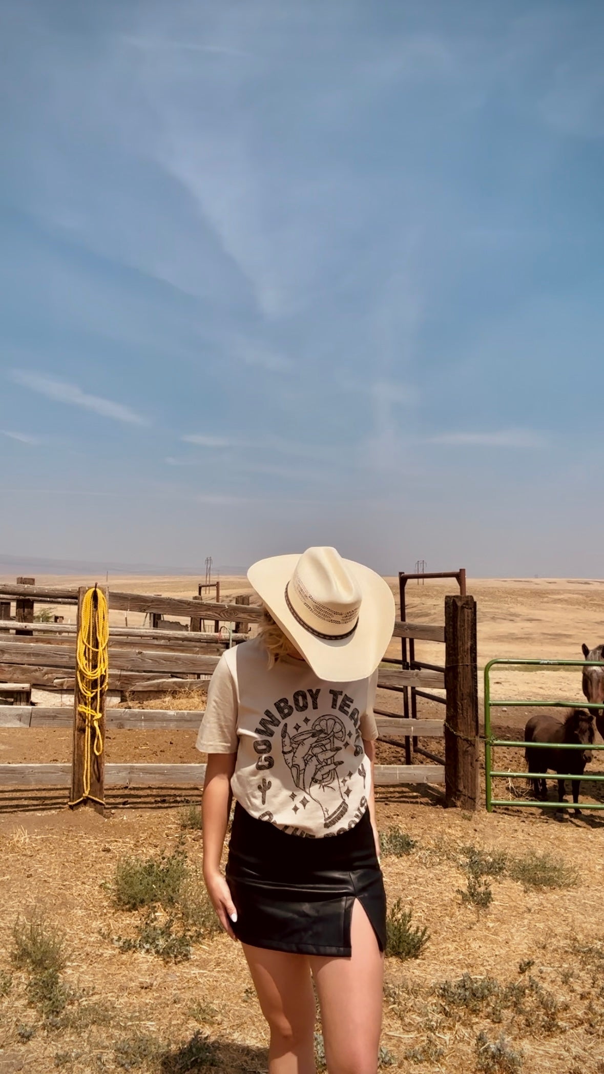 Tan Cowboy Tears Graphic Tee