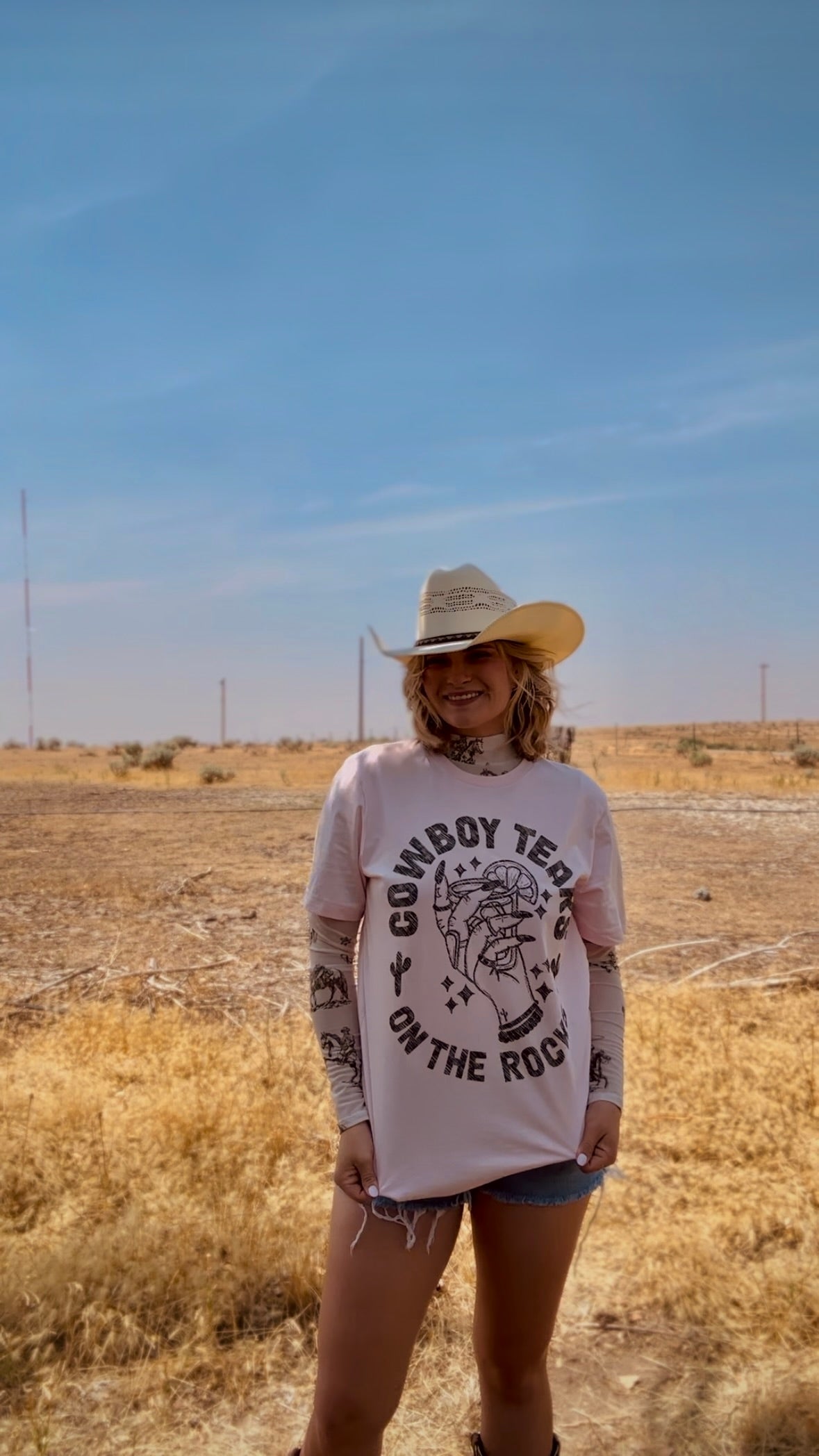 Pink Cowboy Tears Graphic Tee