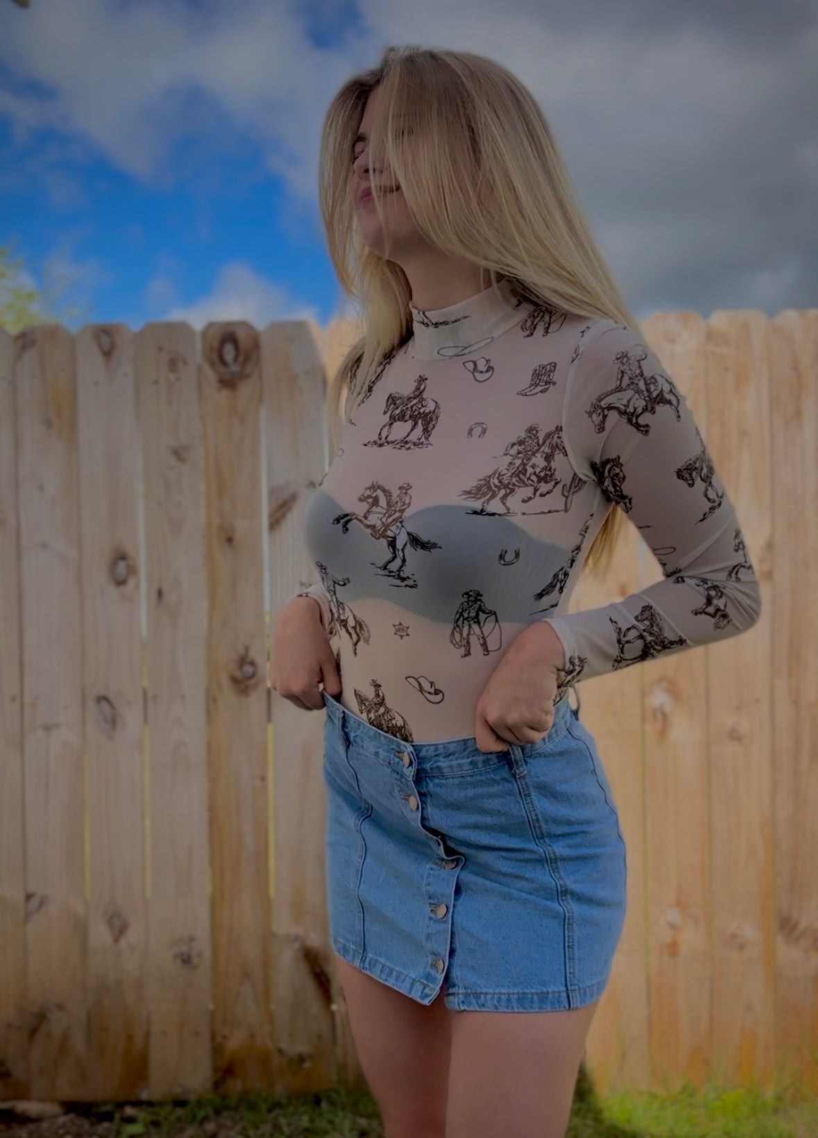 Take Me to The Rodeo Mesh Bodysuit