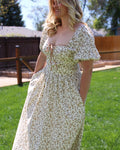 Sagebrush Bloom Midi Dress | Western Feminine Floral Midi Dress