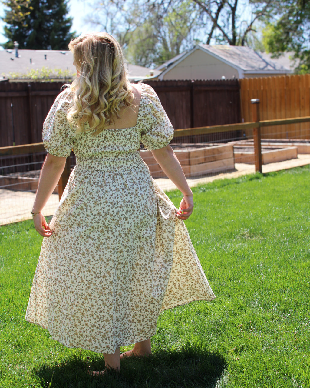 Sagebrush Bloom Midi Dress | Western Feminine Floral Midi Dress