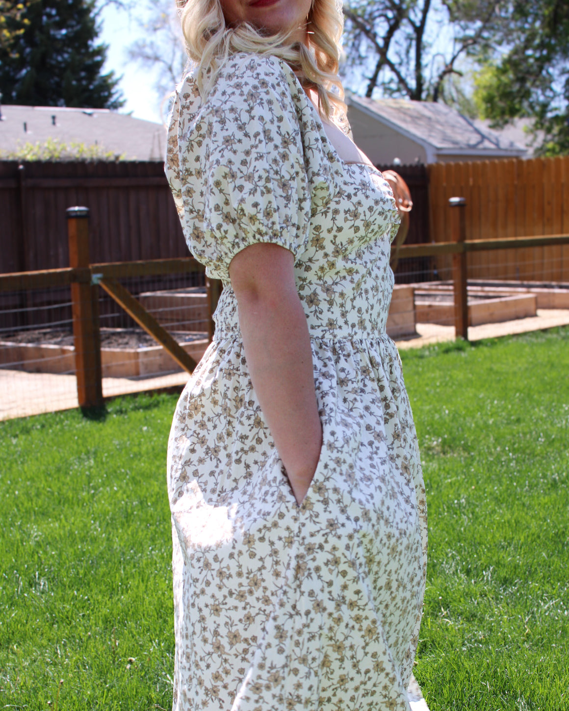 Sagebrush Bloom Midi Dress | Western Feminine Floral Midi Dress
