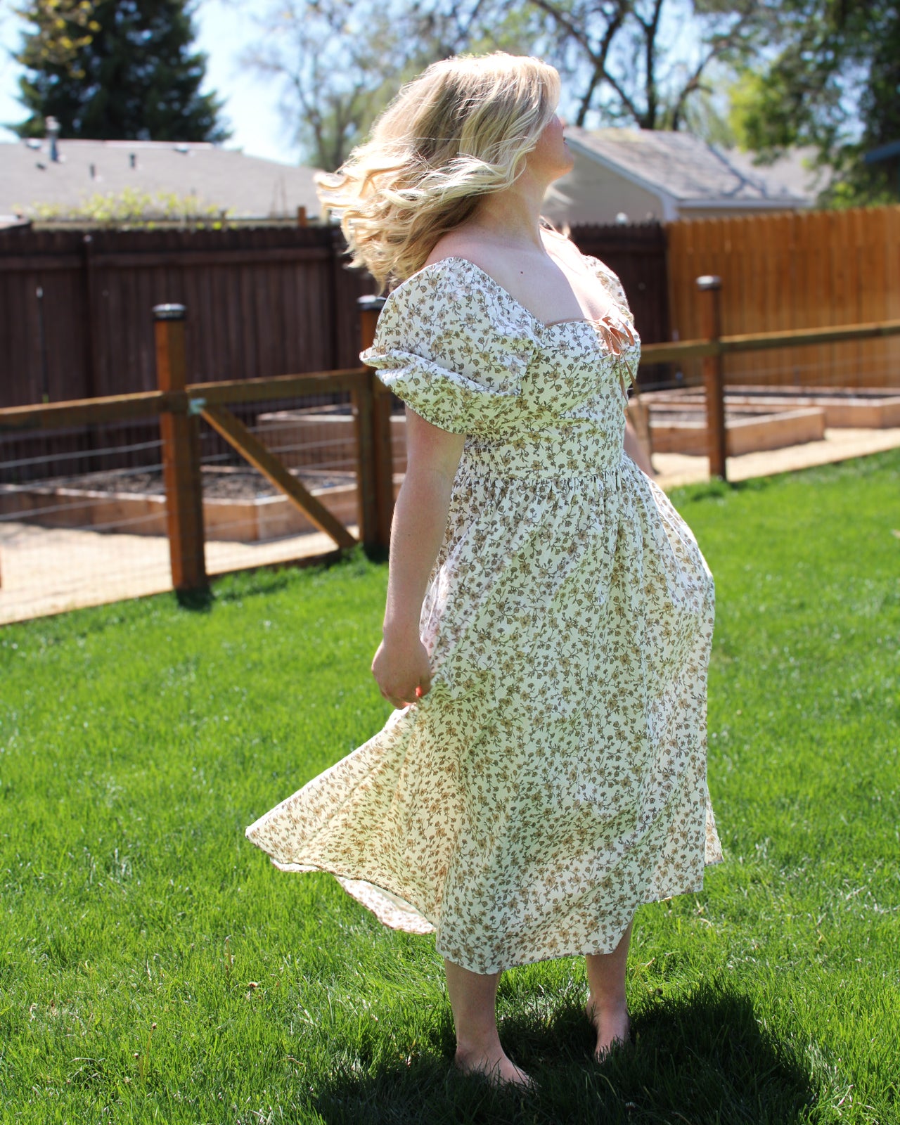Sagebrush Bloom Midi Dress | Western Feminine Floral Midi Dress
