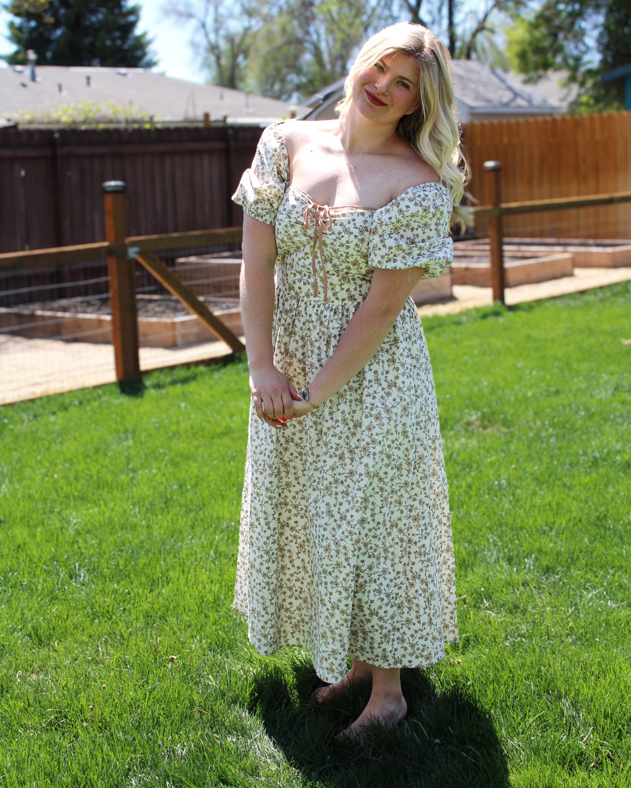 Sagebrush Bloom Midi Dress | Western Feminine Floral Midi Dress