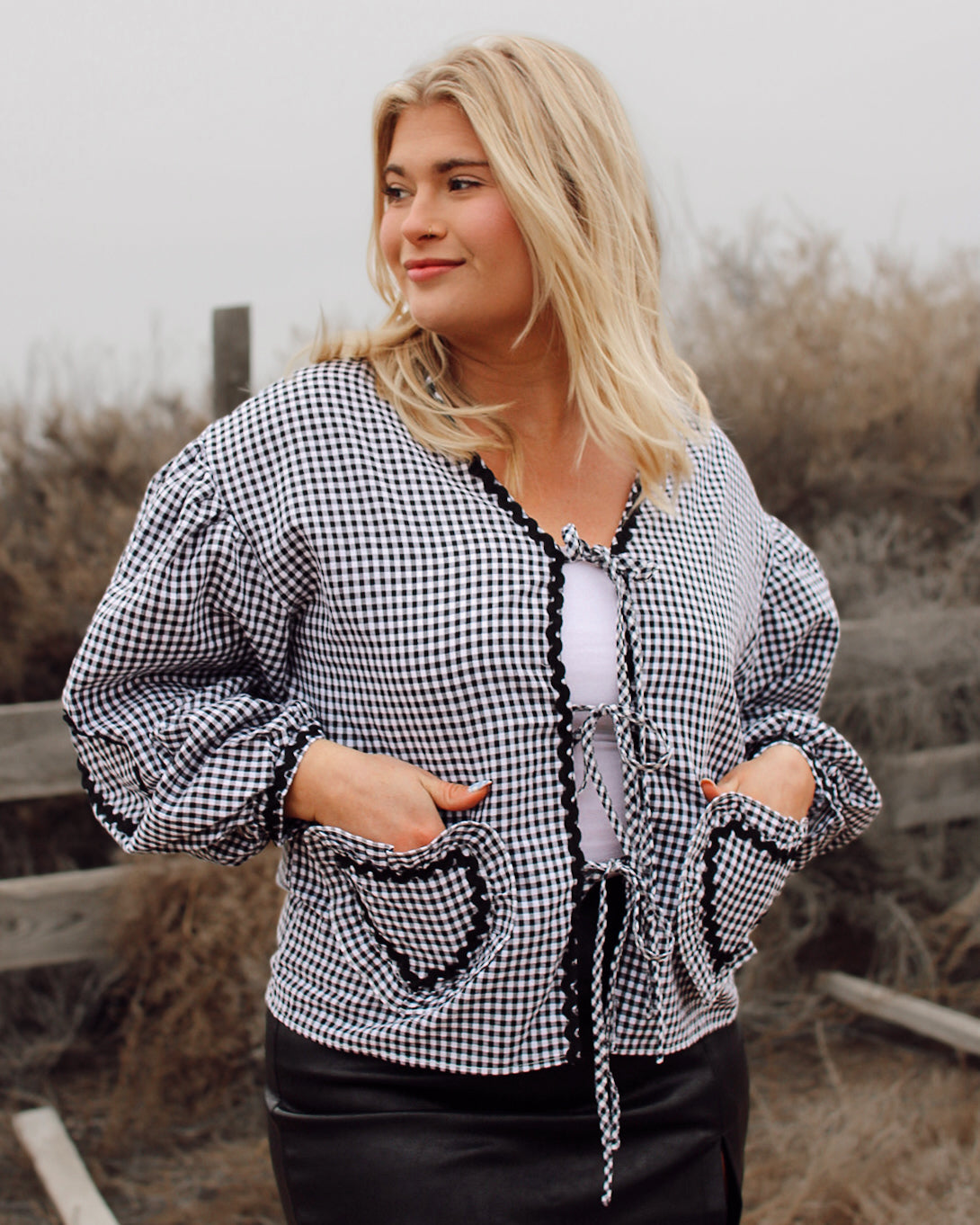 Sweetheart bow tie top women’s western feminine blouse