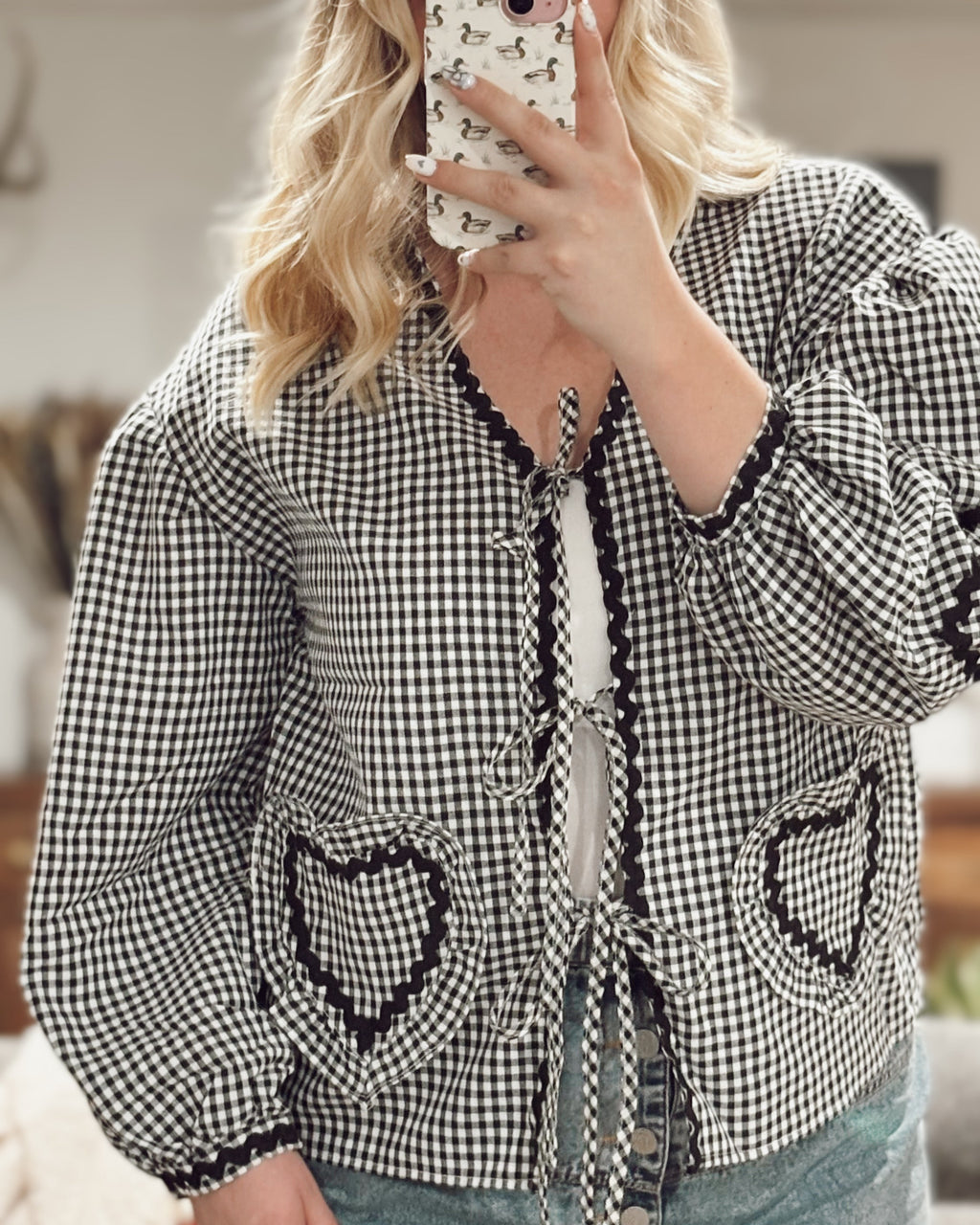 Sweetheart bow tie top women’s western feminine blouse