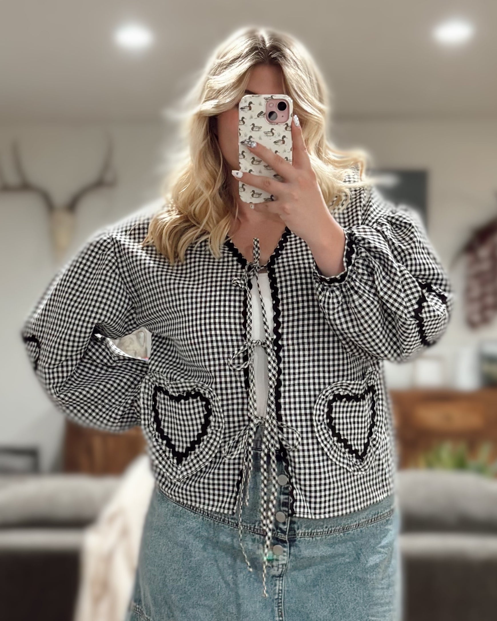 Sweetheart bow tie top women’s western feminine blouse