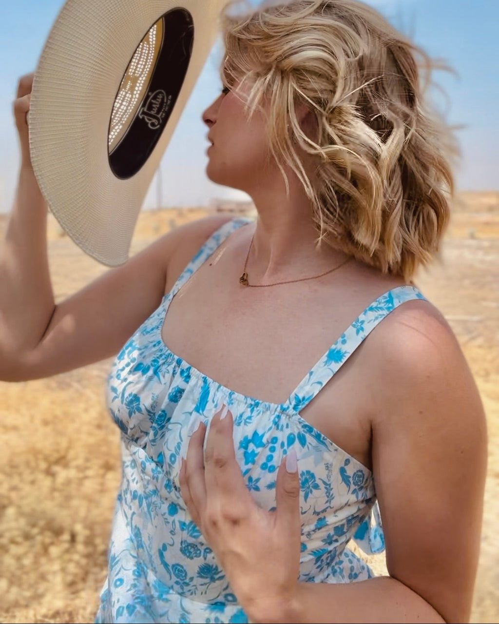 bluebell ruffle midi dress western feminine