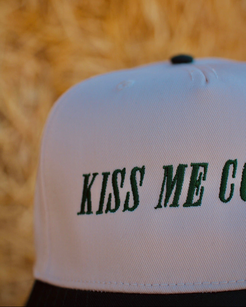 kiss me cowboy embroidered western trucker hat for women
